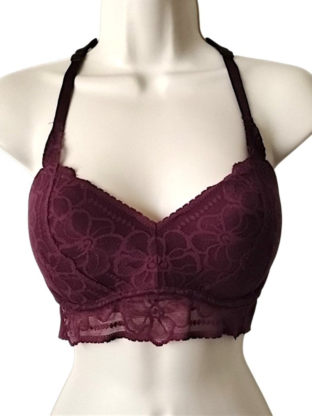 VS Pink Push Up T-Back Lace Bra S D-DD Purple